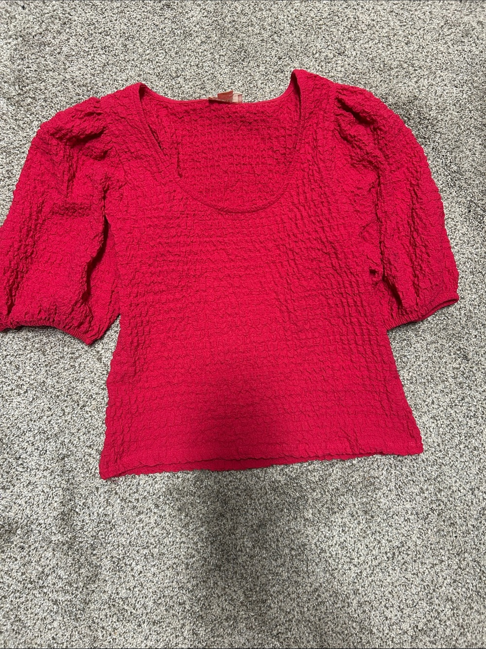 Maeve bright pink puff sleeve top size medium